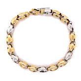 10K Gold Bullet Link Bracelet (Regular) - 7.0MM - White Carat - USA & Canada